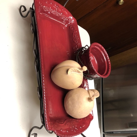 Home Interiors Retired Stoneware Berry Hospitality Serving Set - Picture 2 of 6